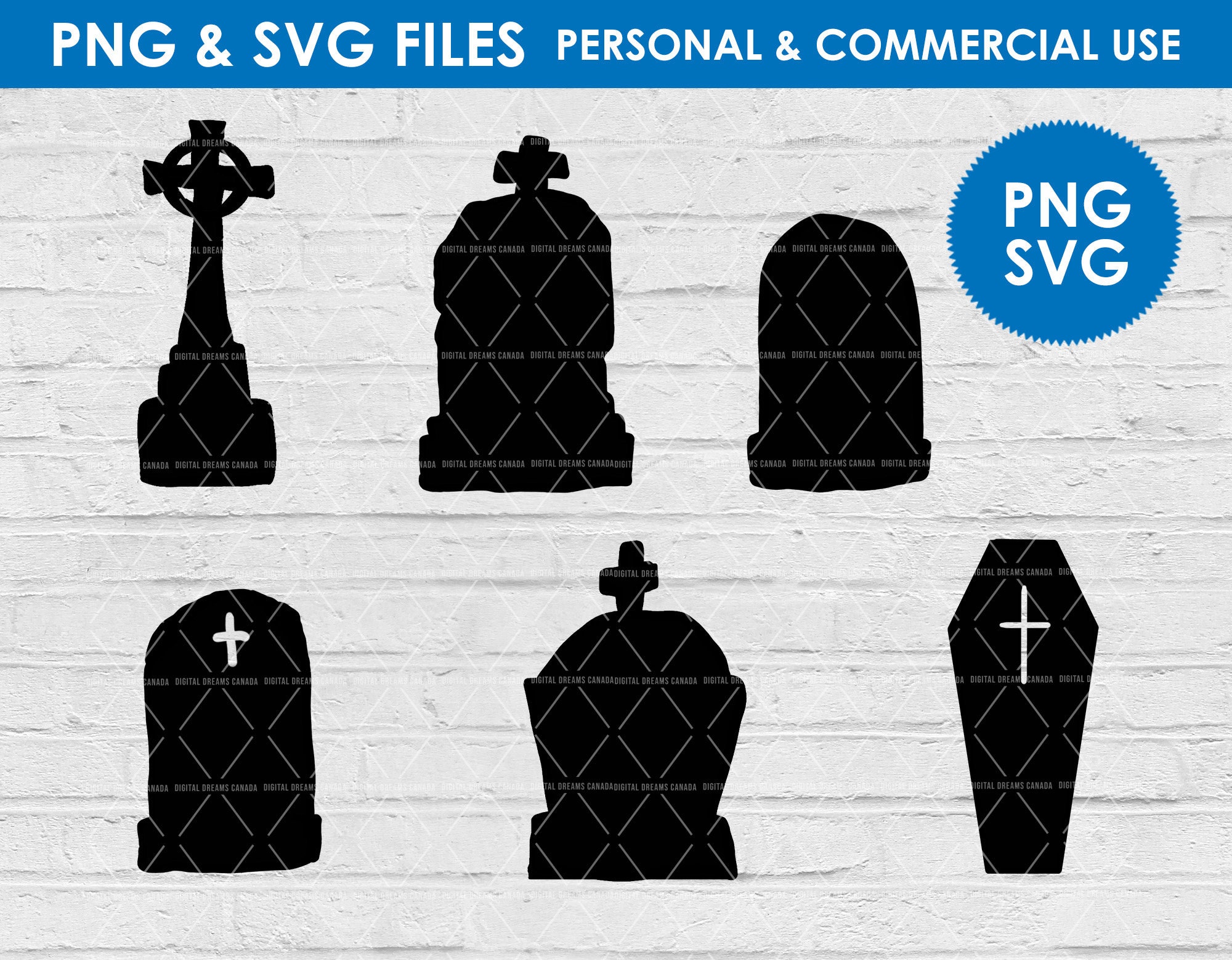 Tombstone Silhouette Svg / Halloween Svg / Tombstone Cut File / RIP