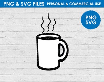 Coffee cup Svg / Coffee Cup Clipart / Coffee Cup Svg files for Cricut / Hot Coffee Png / Instant Download / printable clipart / png