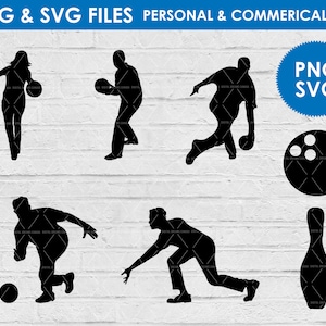 Bowling SVG/ Cricut/ Silhouette / Bowling Clipart/ Cut File/ Ball and Pin / personal and commercial use / Digital Download/ Instant Download