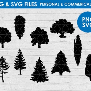 Tree Silhouette SVG Bundle / Tree Cut Files / Forest Svg Files / Tree Clipart / Pine Tree / Instant Download / Commercial and Personal Use