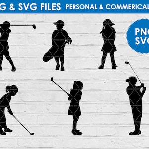 silueta de golf para niños / archivos png svg de golf / uso personal o comercial / descarga digital /