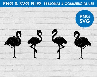 Flamingo Silhouette Svg / Flamingo Cutfile cutfiles / Summer Tropical Svg Png / Instant Download / Commercial and Personal use / Clipart