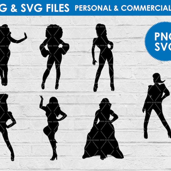 drag queen silhouette svg / drag queen cutfiles / instant download / dragqueen clipart / Commercial and Personal Use / drag queen queens