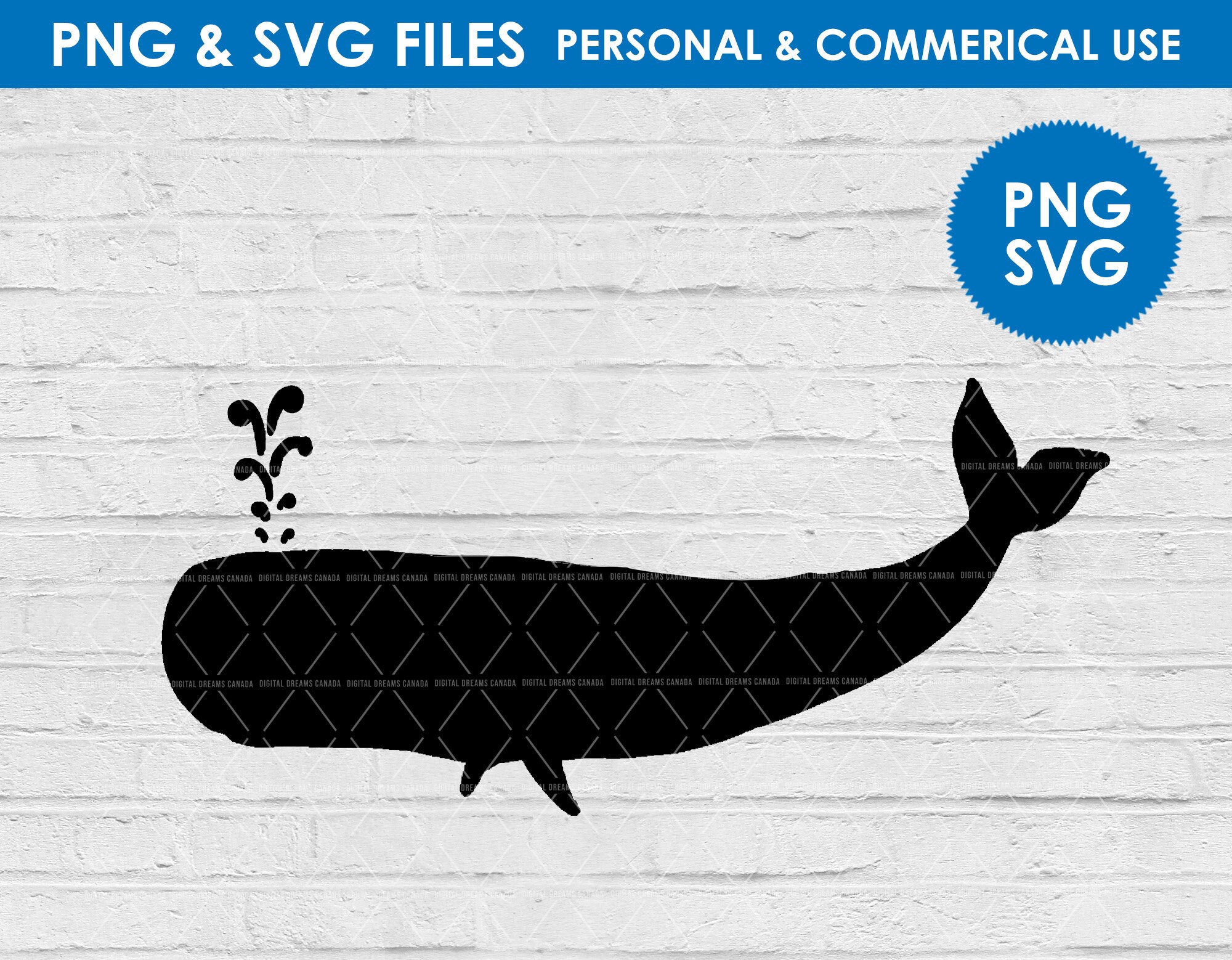 Whale Silhouette Svg / Whale Clipart / Whale Cutfile / PNG / Digital ...
