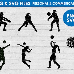 vrouwelijke volleybal SVG/digitale download/volleybal PNG/sport sport clipart/silhouet clipart/persoonlijk en commercieel gebruik/