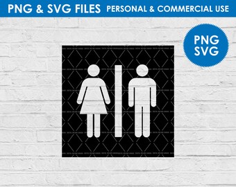 Restroom sign silhouette svg / washroom svg instant download / SVG cut file / Restroom Symbol svg / Male Female svg / Bathroom sign  clipart