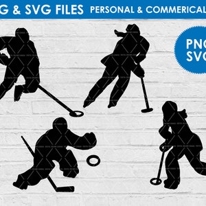 ringuette silhouette svg png / ringuette coupe fichier / ringuette gardien de but / coupe fichiers silhouette / puissance féminine / sports féminins / sports d'hiver