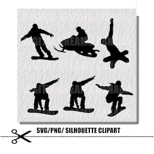Snowboard Silhouette svg / Snowboarder Clipart / Winter svg / Snowboard cutfile / weibliche Sport svg / digitaler Download / Schneemobil svg