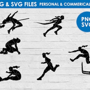 female Track and field silhouette svg / female sports / high jump clipart / track svg cutfile / running svg png long jump clipart digital