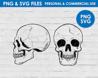 skull silhouette svg / skull skulls clipart / skull svg png cutfile / digital download / halloween clipart / Commercial and Personal Use