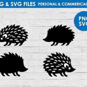 Silhueta de ouriço svg / clipart de ouriço / arquivos de corte de ouriço / Download digital / ouriço bebê / vetor de porco-espinho png / Download instantâneo