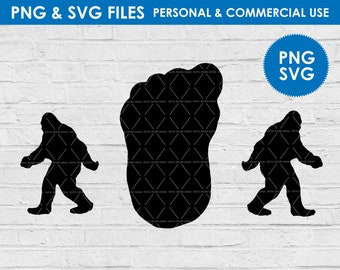 Bigfoot Svg / Big Foot Svg / Yeti Svg / Sasquatch Svg / Vector Cut file for Cricut / Silhouette Png Clipart / Instant Download / footprint