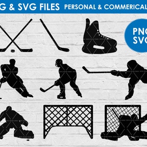 Hockeyspieler Silhouetten svg png Dateien / digitaler Download / Eishockey Sport Clipart / Wintersport / persönliche und kommerzielle Nutzung