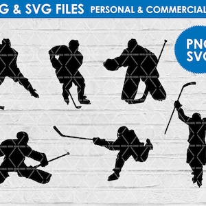 Clipart de hóquei no gelo svg / silhueta de hóquei svg png / uso pessoal e comercial / Download instantâneo / Download digital