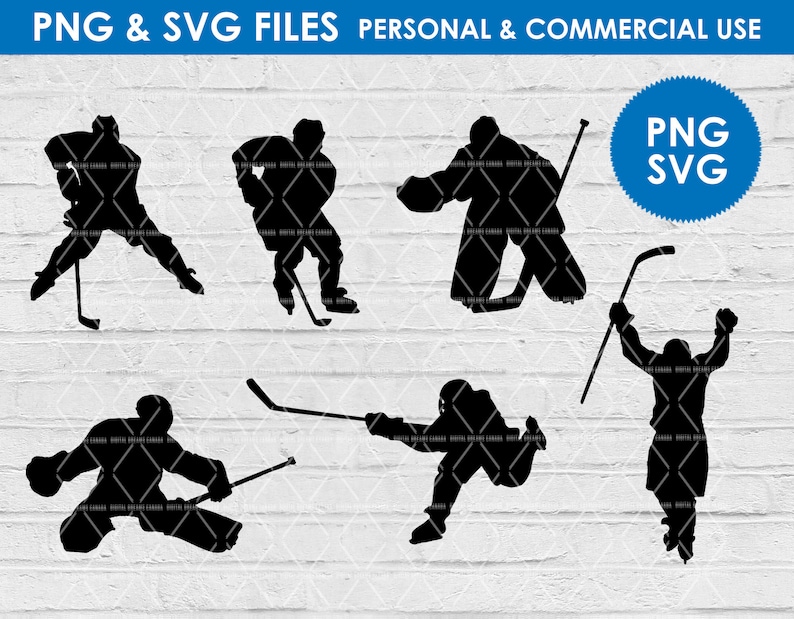 Ice hockey svg clipart / hockey silhouette svg png / personal and commercial use / Instant Download / Digital Download image 1