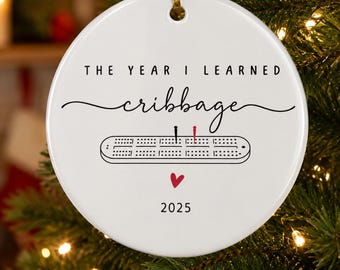 Cribbage Ornament 2025 Ceramic Christmas Tree Decoration – Card Game Gift