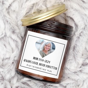 Personalized Memorial gift mom sympathy gift candle In loving memory candle remembrance gift bereavement gift grandma photo memorial gift