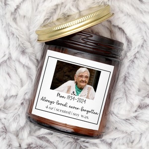 Personalized Memorial gift mom sympathy gift candle In loving memory candle remembrance gift bereavement gift grandma photo memorial gift