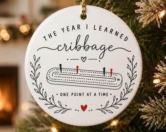 Cribbage Ornament: Merry Card Game Christmas Decoration for Player Tree