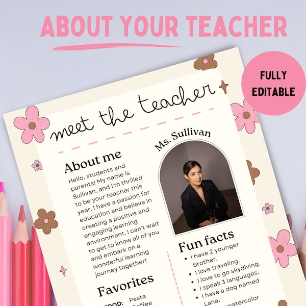 Meet the Teacher Template - Etsy