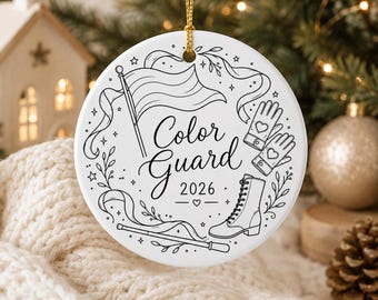 Color Guard 2026 Ornament | Ceramic Round Holiday Decoration