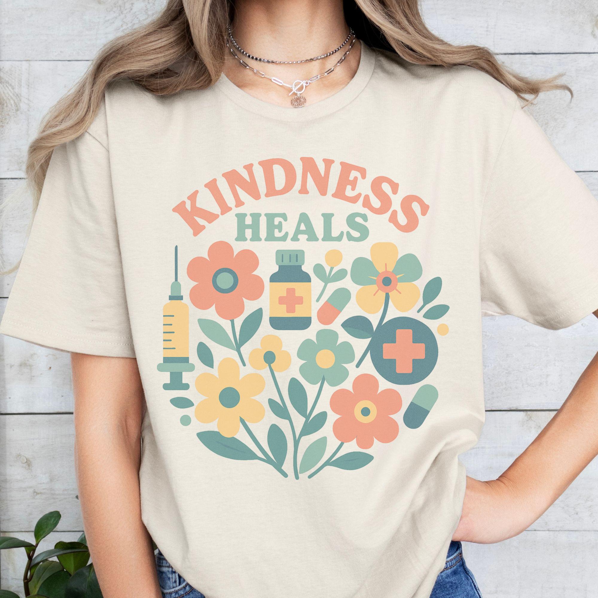 Nursing Student Gift Cute Tshirt with Floral Nurse Top Medical Design Graduation Present Cotton Shirt Stethoscope Pattern Healthcare Wear