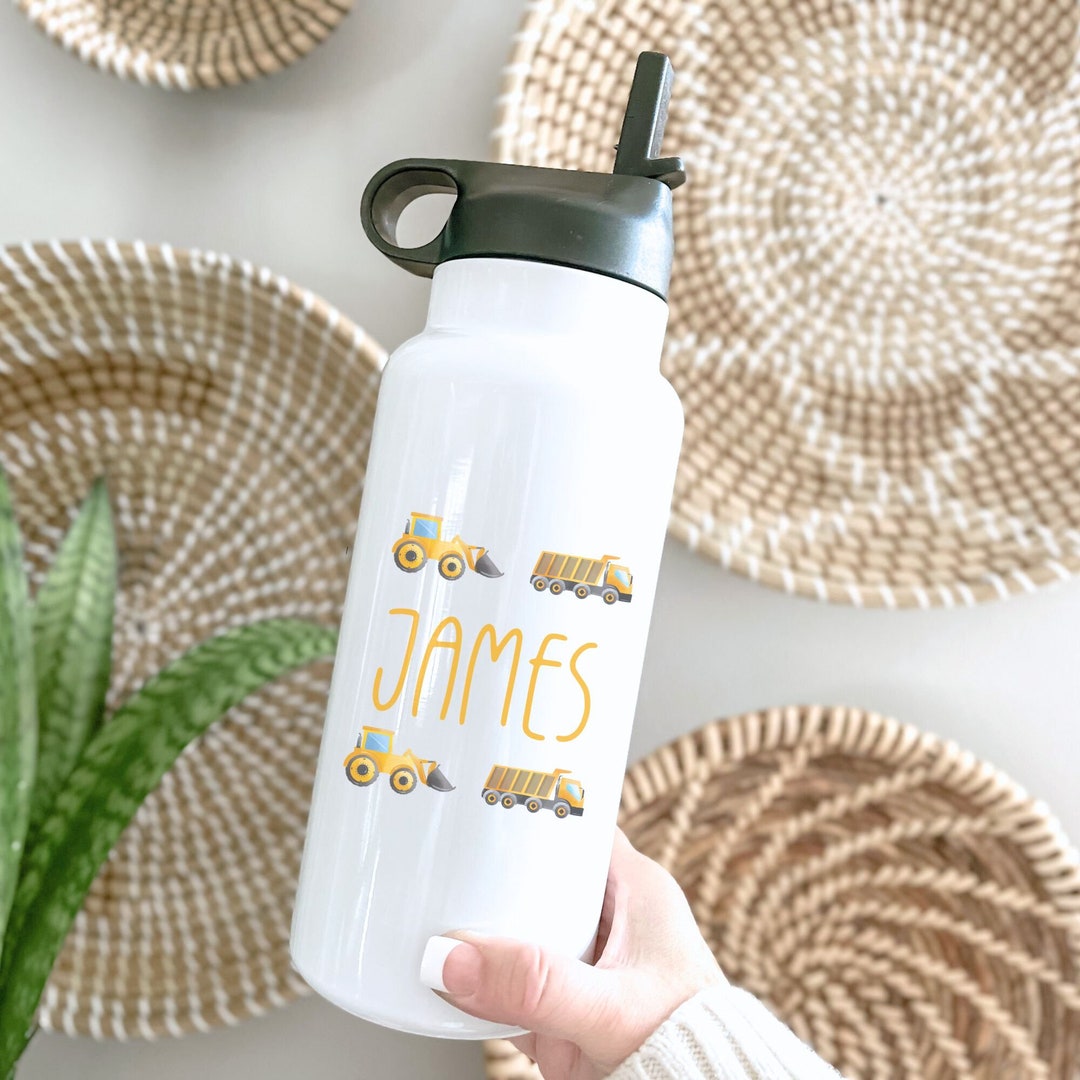 Custom Construction Themed Water Bottle Kids Etsy