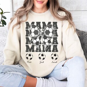 Sudadera personalizada para mamá futbolera, regalo para el día de la madre, regalo para mamá futbolera, sudadera unisex, suéter de cuello redondo, camiseta para fanático del fútbol, jersey deportivo para mamá.