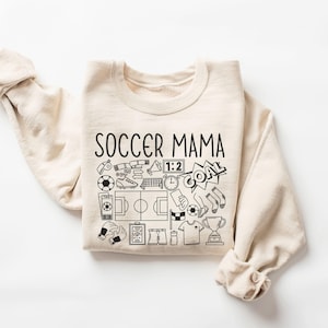 Sudadera de mamá futbolera, regalo para el día de la madre, regalo para mamá futbolera, sudadera unisex, suéter de cuello redondo, camiseta para fanático del fútbol, jersey deportivo para mamá, regalo para mamá