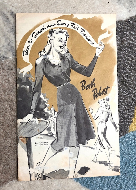 Vintage 1940s Fashion Catalog - Berth Robert 1941 Back-to-School Fall Fashions Magazine | Digital Download