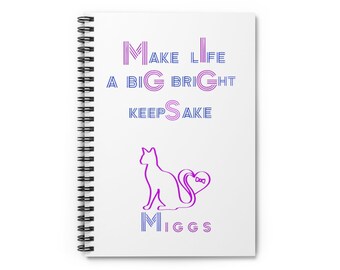 Miggs the Cat Spiral Notebook - Ruled Line