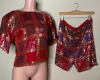 Vintage Milano Sequin Short Set