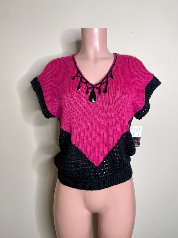 Vintage Crochet Sweater Top - image 1