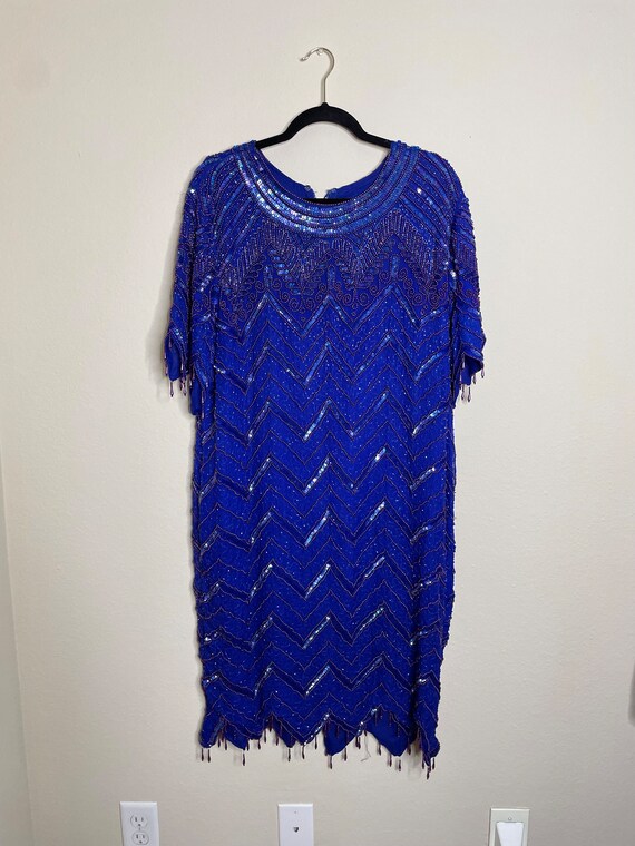 Vintage Sequin Fringe Dress - image 4