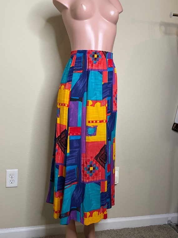 Vintage CM Shapes Colorful Abstract Skirt