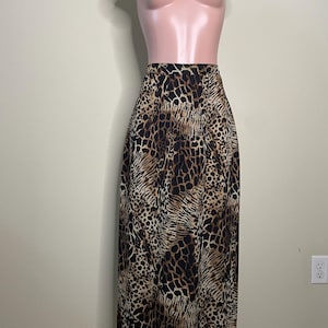 Vintage Animal Print Long Skirt