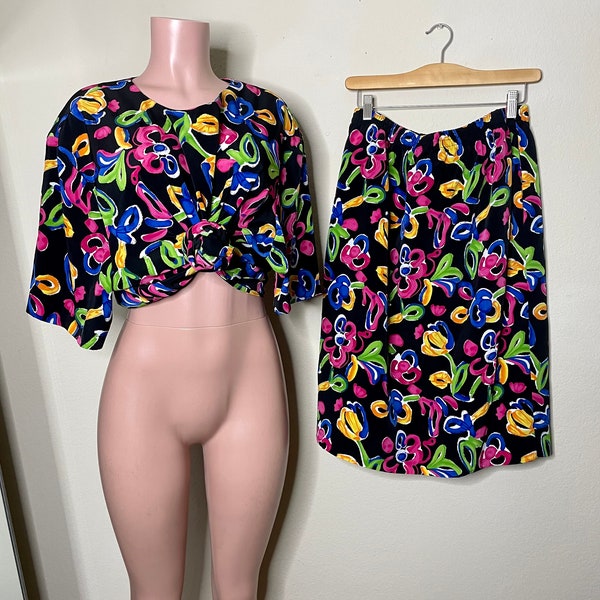 Vintage Graver Studio Colorful 2pc Skirt Set