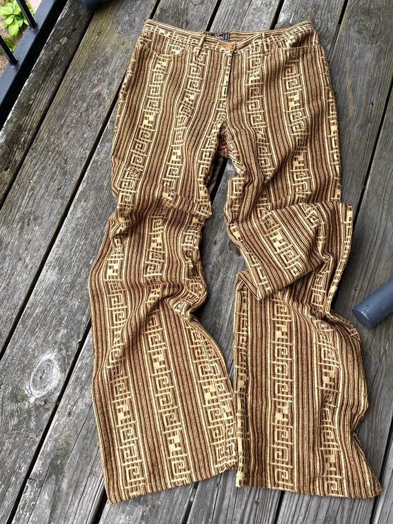 Vintage Fendi Hieroglyphics Corduroy Trousers