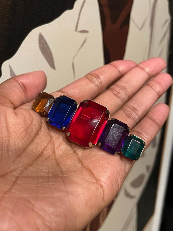 Vintage Jewel Gem Brooch