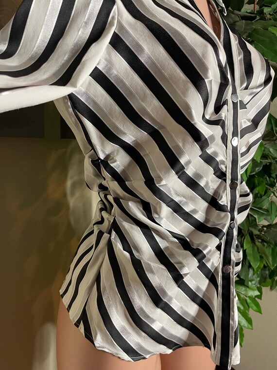 Vintage Caché Striped Blouse - image 3