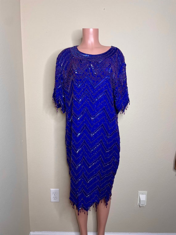 Vintage Sequin Fringe Dress - image 1