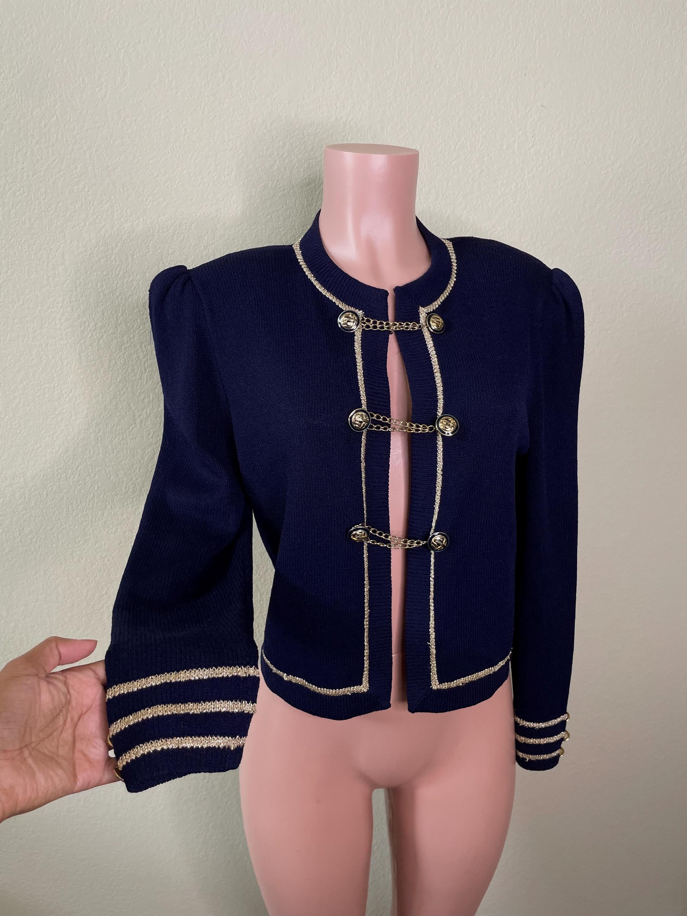 Vintage St John for Marie Gray Chain Cardigan Sweater - Etsy