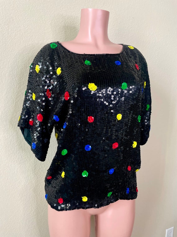 sequin polka dot top