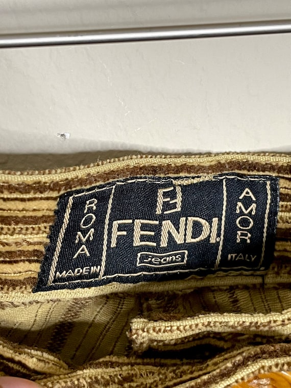 Vintage Fendi Hieroglyphics Corduroy Trousers - image 2