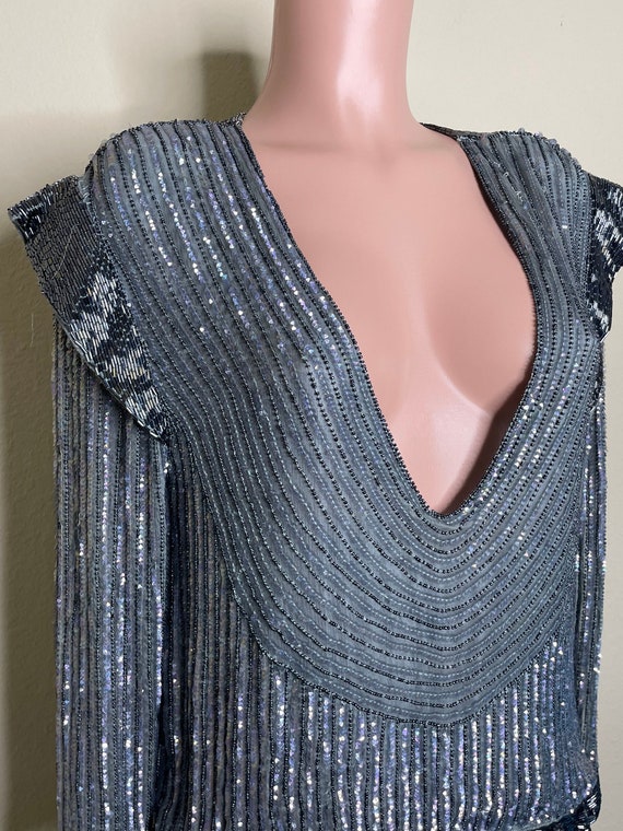 Vintage Silk Sequin Party Dress