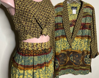 Vintage Carole Little 3 Piece Skirt Set