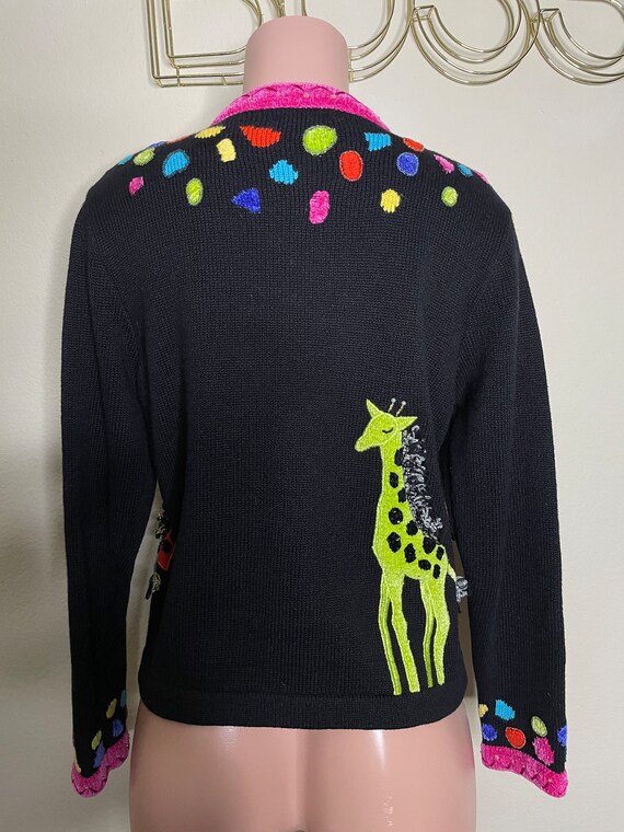 Vintage BEREK Giraffe Cardigan Sweater Gem