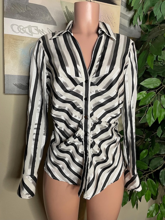 Vintage Caché Striped Blouse - image 1