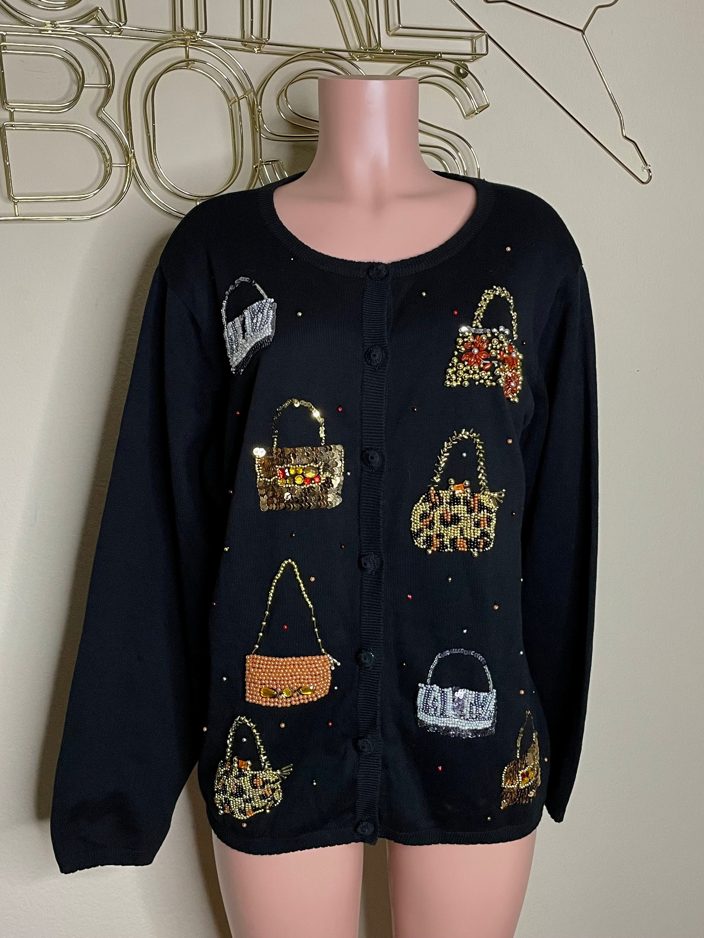 Beaded Purse Cardigan - Etsy Israel