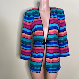 Vintage Talbots Stripe Silk Blazer